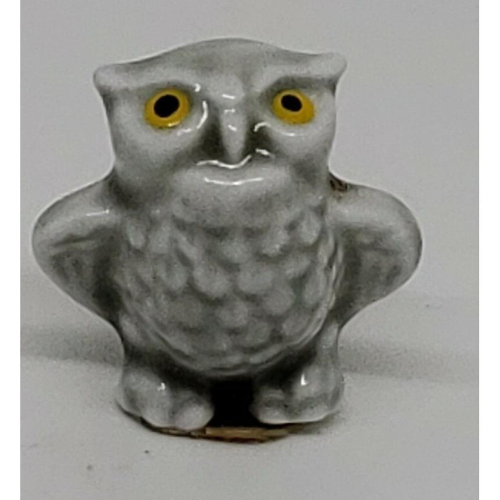 Vintage grey ceramic barn owl figurine